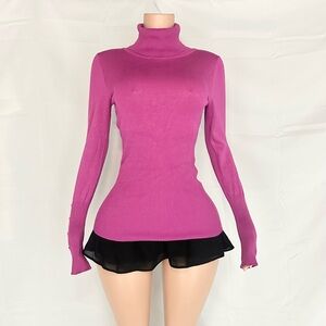 Dots Fuchsia Turtleneck Sweater